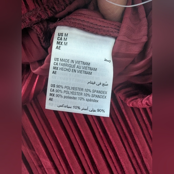 ALFANI Women's  Size Medium Wide Leg Pants Mod Shimmer Velvet Burgundy . - Picture 7 of 7